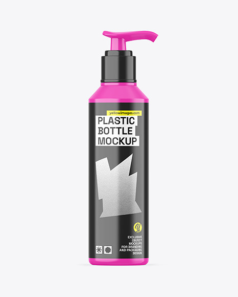 Glossy Plastic Bottle w/ Pump Mockup