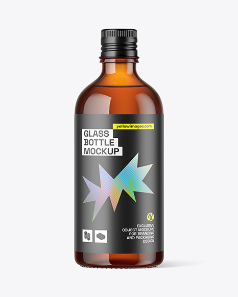 Amber Glass Bottle Mockup