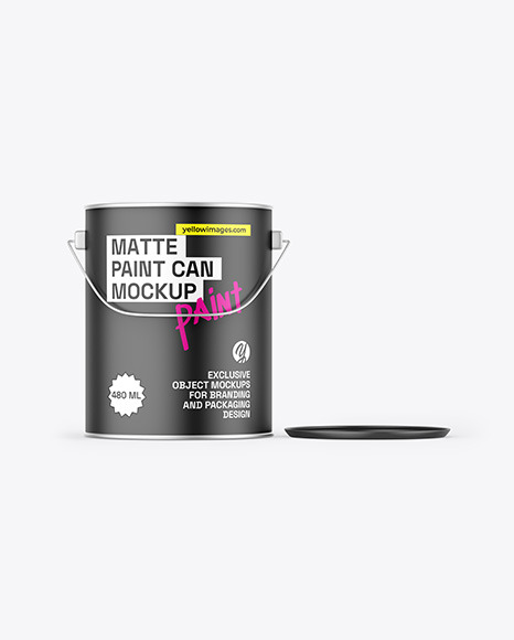 Opened Matte Paint Bucket Mockup