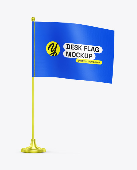 Matte Desk Flag Mockup