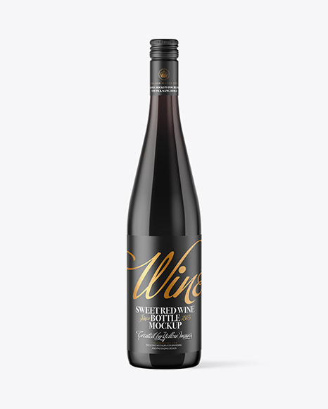 Antique Glass Bottle With Red Wine Mockup