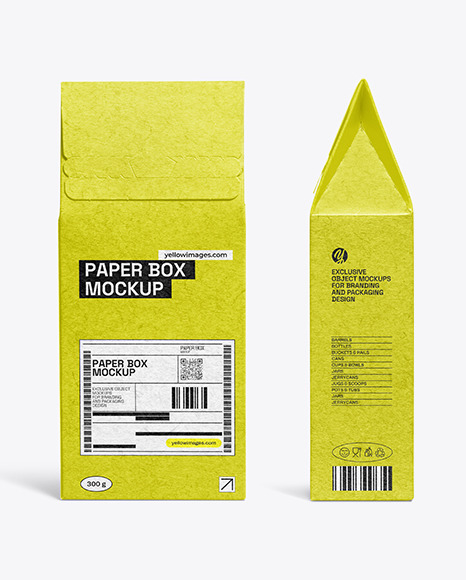 Two Kraft Paper Boxes Mockup