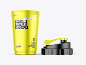 Opened Metallized Shaker Bottle Mockup