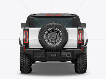 Electric Off-Road SUV Mockup - Back View