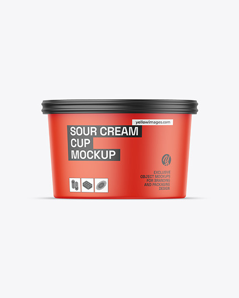Matte Sour Cream Cup Mockup