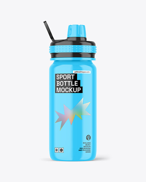 Glossy Sport Bottle Mockup