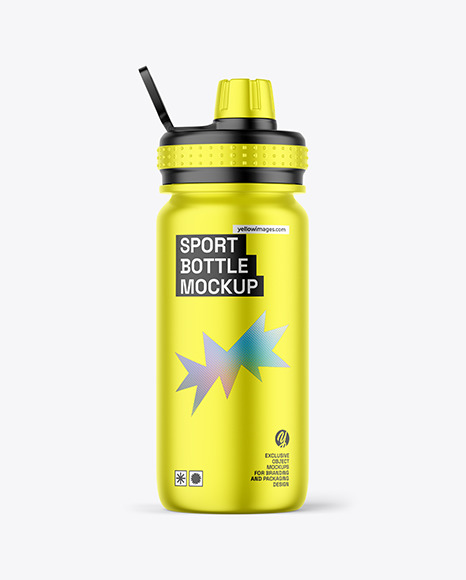 Metallized Sport Bottle Mockup