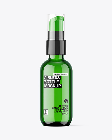 Green Airless Pump Bottle Mockup