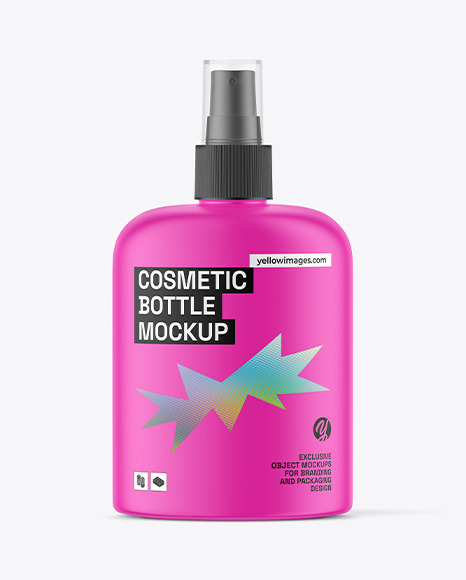 Matte Cosmetic Spray Bottle Mockup