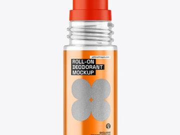 Color Liquid Glass Roll-On Deodorant Mockup