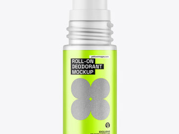Frosted Color Liquid Glass Roll-On Deodorant Mockup