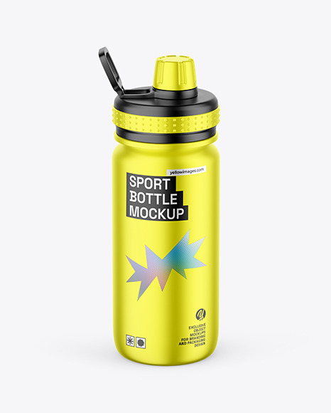 Metallic Sport Bottle Mockup