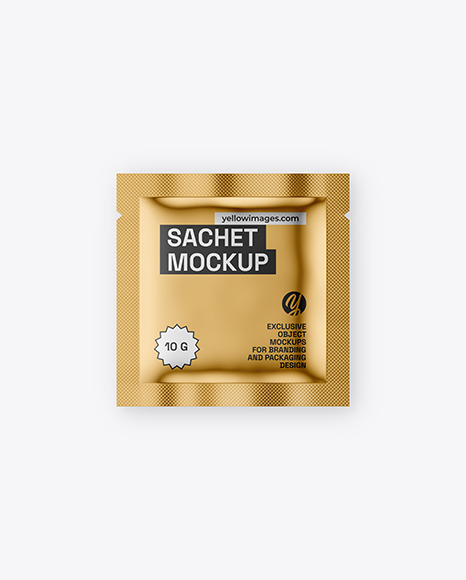 Metallic Sachet Mockup
