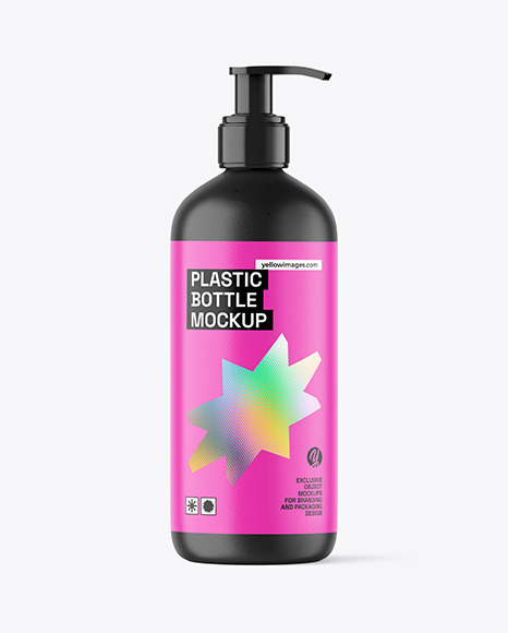 Textured Plastic Bottle with Pump Mockup
