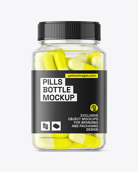 Clear Plastic Pills Bottle Mockup