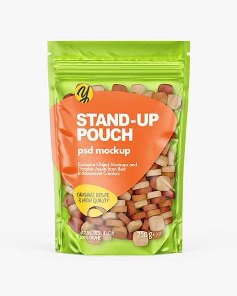 Stand-up Pouch with Pet Food Mockup