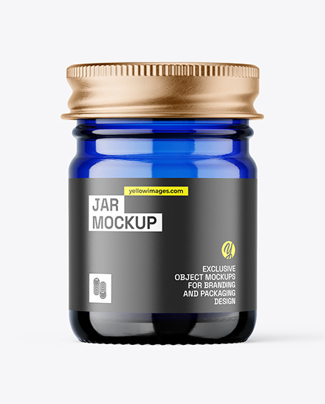 Blue Glass Jar Mockup