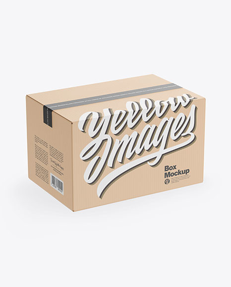 Kraft Paper Box w/ Tape Mockup