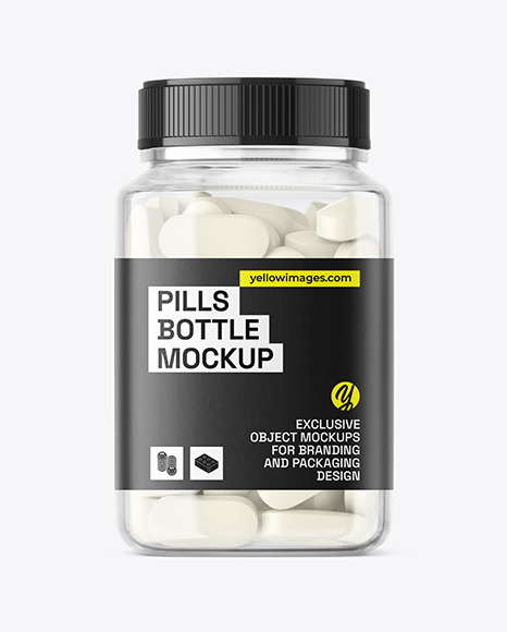 Clear Plastic Pills Bottle Mockup