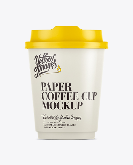8oz Single Wall Paper Coffee Cup Mockup