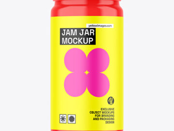Glossy Jam Jar Mockup