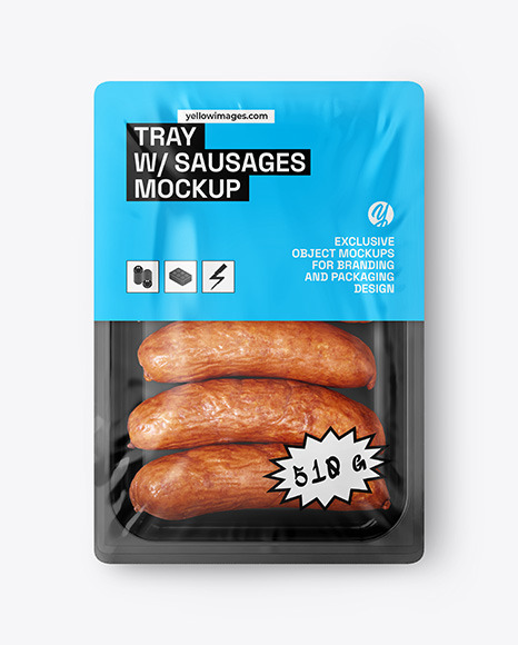 Tray With Sausages Mockup