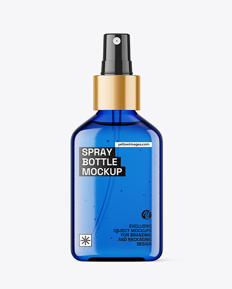 Blue Spray Bottle Mockup