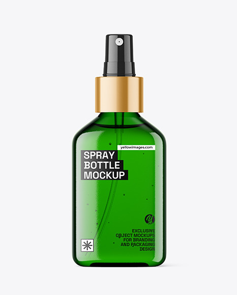 Green Spray Bottle Mockup