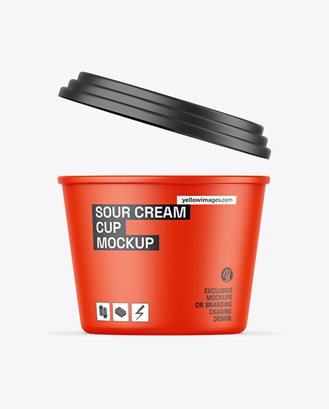 Matte Sour Cream Cup Mockup