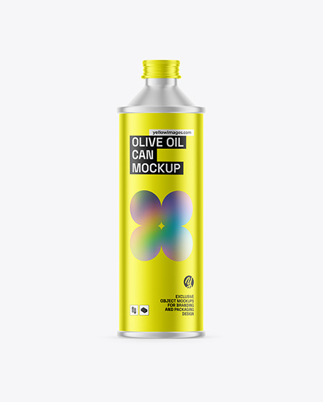 Metallic Olive Oli Can Mockup