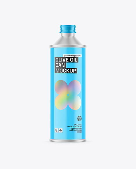 Glossy Olive Oil Can Mockup