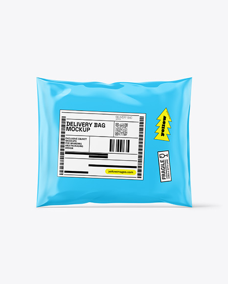 Glossy Parcel Delivery Bag Mockup