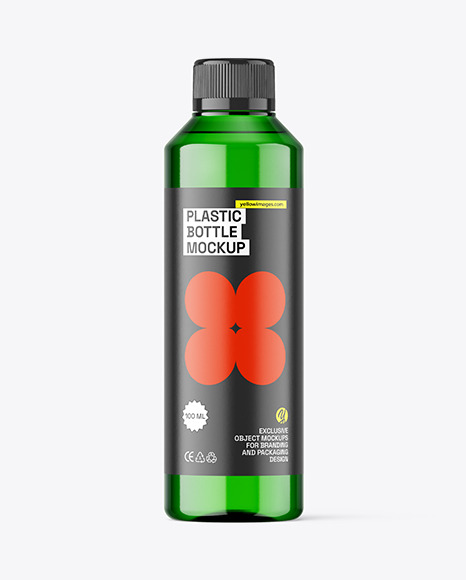 Green Plastic Bottle Mockup