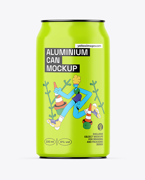 Glossy Drink Can Mockup