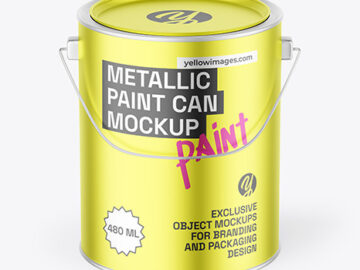 Metallic Paint Bucket Mockup