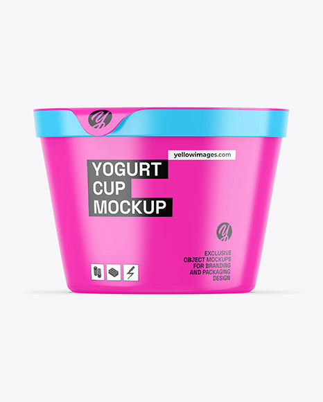 Glossy Yogurt Cup Mockup