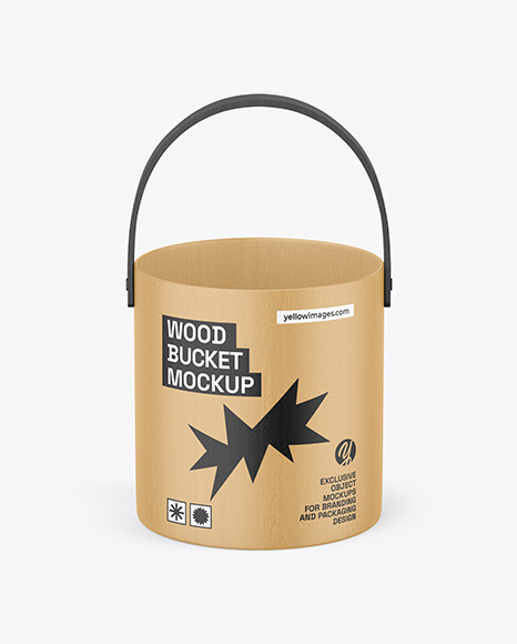 Wooden Bucket Mockup