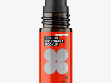 Amber Glass Roll-On Deodorant Mockup