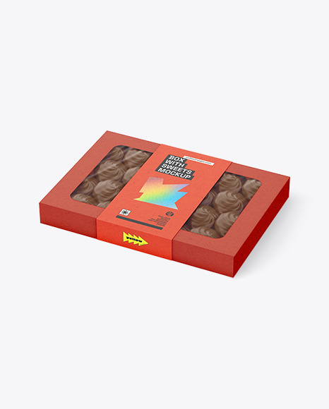 Kraft Box of Chocolate Sweets Mockup
