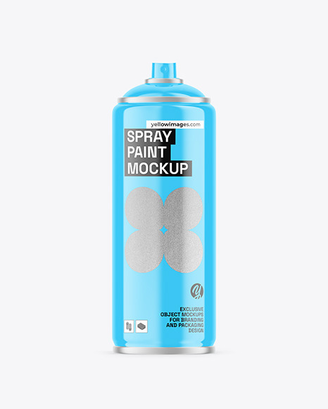 Glossy Spray Paint Bottle Mockup