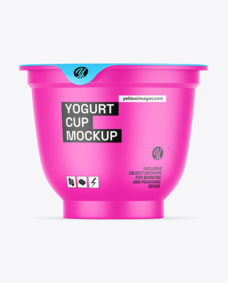 Matte Yogurt Cup Mockup