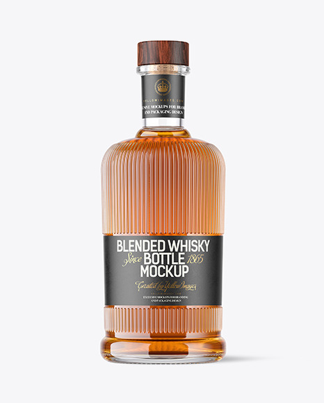 Clear Glass Whisky Bottle Mockup