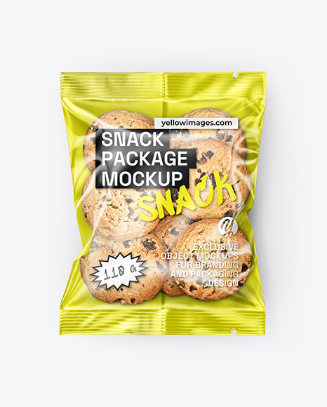 Plastic Bag with Cookies Mockup