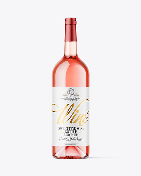 Clear Glass Pink Wine Mockup