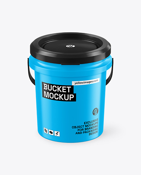 5 Gallon Glossy Bucket Mockup