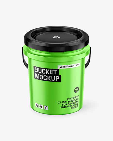 5 Gallon Metallic Bucket Mockup