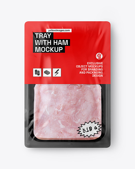 Tray With Sliced Ham Mockup