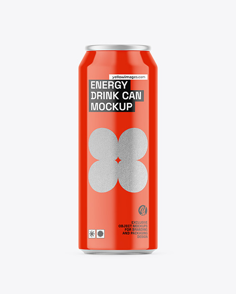 Glossy Drink Can Mockup