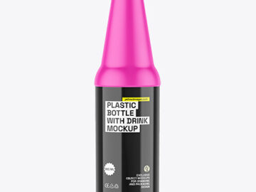 Matte Plastic Drink Bottle Mockup