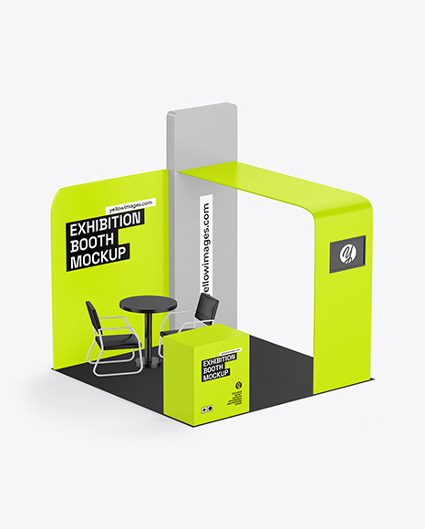 Glossy Exhibition Booth Mockup